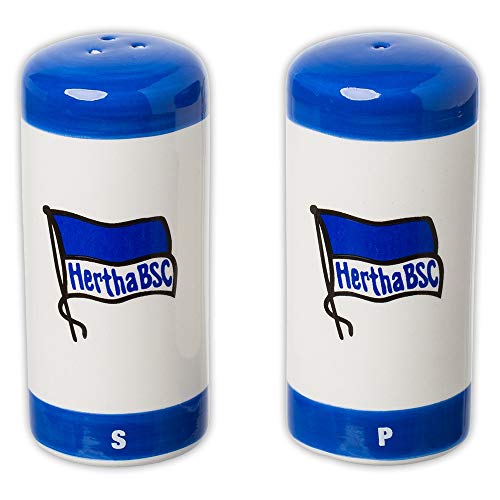 Hertha BSC Berlin Salz und Pfeffer Streuer - Logo - blau-weiß, Gewürzstreuer - Plus Lesezeichen I Love Berlin von Hertha BSC