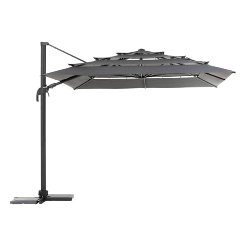 Hespéride - Rechteckiger Ampelschirm MELHIA Anthrazit - 4 x 3 m - Aluminium - Stahl - Polyester - Anthrazit von Hespéride