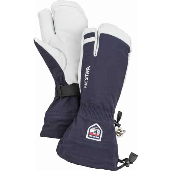 Hestra Army Leather Heli Ski 3-Finger Handschuhe Herren Fäustlinge (Dunkelblau 6 D) Skihandschuhe von Hestra