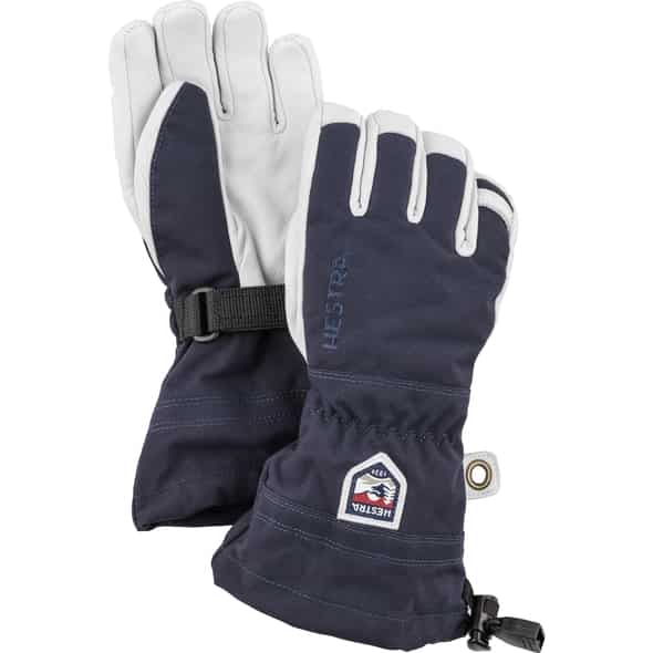 Hestra Kinder Army Leather Heli Ski Junior Gloves (Dunkelblau 6 D) Skihandschuhe von Hestra