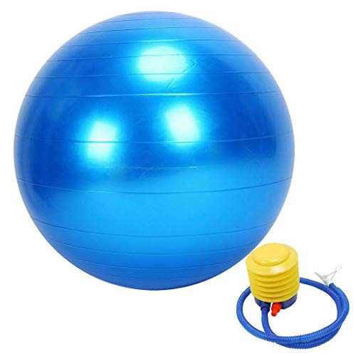 Hetangyuese Gymnastikball Mit Ballpumpe | Anti-Burst | 600 lbs Maximalbelastbarkeit | Yoga Ball für Büro Hause Fitnessstudio | Gymnastikball 45cm, 75cm, 85cm (75cm, Blau) von Hetangyuese