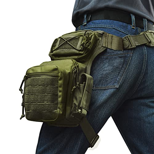 Drop Beintasche für Männer Frauen Militärische Taktische Oberschenkel Pack Tasche Multifunktionale Taktische Paket Outdoor Wandern Oberschenkel Tasche (Green) von Heywood