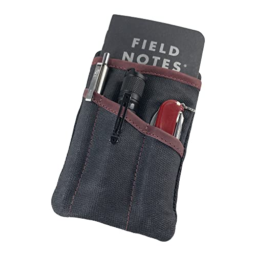 Hide & Drink, Multi-Tool Pocket Pouch, Compact Multipurpose EDC-Zippered Bag, Mini Camping Tool Case, Waxed Canvas, Knife Holster, Handmade Slim Organizer, Charcoal Black/Sangria von Hide & Drink