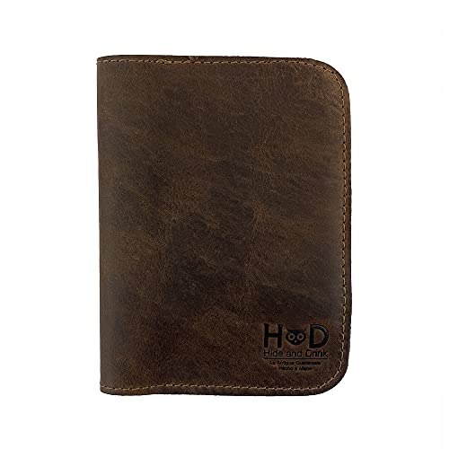 Hide & Drink Durable Leather Passport Holder Handmade by Bourbon Brown von Hide & Drink