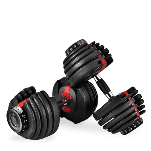 SET VON 2: Verstellbare Dumbell 2 bis 24KG -Gewichte - Gewichte-Set für Home Gym - Verstellbare Hanteln von 2,5kg bis 24kg - Hantelset - Komplettset mit 15 Hanteln von High aspect