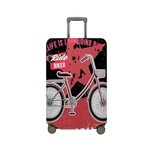 Highdi 3D Fahrrad Kofferhülle, Elastisch Reise Kofferschutzhülle Reisekoffer Koffer Schutzhülle, Kofferhülle Kofferschutzhülle mit Reißverschluss, Kratzfest Kofferschutz (Rot,S (18-20 Zoll)) von Highdi