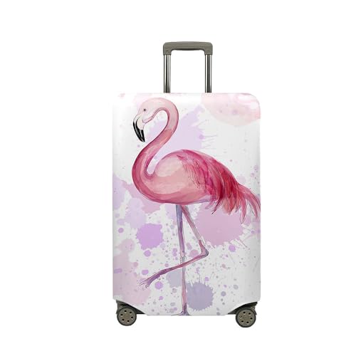 Highdi 3D Flamingo Kofferhülle, Elastisch Reise Kofferschutzhülle Reisekoffer Koffer Schutzhülle, Kofferhülle Kofferschutzhülle mit Reißverschluss, Kofferschutz (rosa,XL (29-32 Zoll)) von Highdi