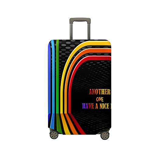 Highdi 3D Regenbogen Kofferhülle, Elastisch Reise Kofferschutzhülle Reisekoffer Koffer Schutzhülle, Kofferhülle Kofferschutzhülle mit Reißverschluss, Kofferschutz (Schwarz,M (22-24 Zoll)) von Highdi