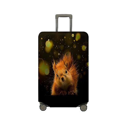 Highdi Kofferhülle, 3D Eichhörnchen Elastisch Reise Kofferschutzhülle Reisekoffer Koffer Schutzhülle, Kofferhülle Kofferschutzhülle mit Reißverschluss (Schwarz,M (22-24 Zoll)) von Highdi