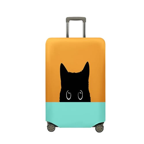 Highdi Kofferhülle, 3D Katze Elastisch Reise Kofferschutzhülle Reisekoffer Koffer Schutzhülle, Kofferhülle Kofferschutzhülle mit Reißverschluss,Kofferschutz (Orange,L (26-28 Zoll)) von Highdi