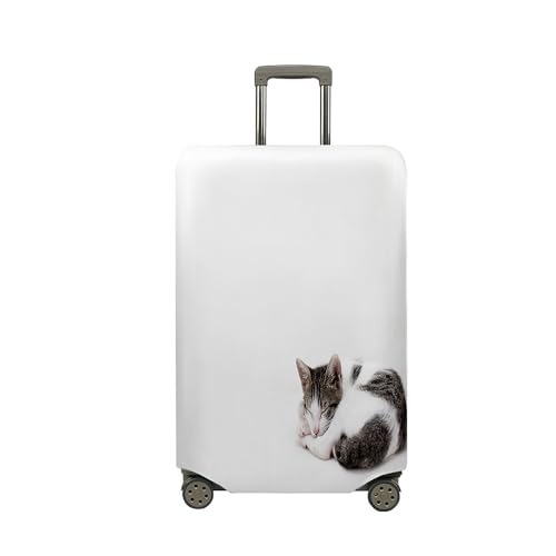 Highdi Kofferhülle, 3D Katze Elastisch Reise Kofferschutzhülle Reisekoffer Koffer Schutzhülle, Kofferhülle Kofferschutzhülle mit Reißverschluss,Kofferschutz (Weiß,M (22-24 Zoll)) von Highdi