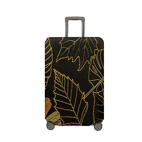 Highdi Kofferhülle, 3D Tropische Pflanzen Elastisch Reise Kofferschutzhülle Reisekoffer Koffer Schutzhülle, Kofferhülle Kofferschutzhülle mit Reißverschluss (Braun,M (22-24 Zoll)) von Highdi