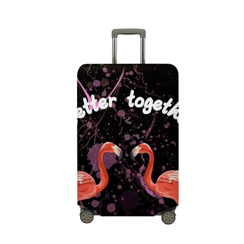 Highdi Kofferhülle, Elastisch Reise Kofferschutzhülle Reisekoffer Koffer Schutzhülle, Rosa Flamingos Kofferhülle Kofferschutzhülle mit Reißverschluss, Kofferschutz (Schwarz,XL (29-32 Zoll)) von Highdi