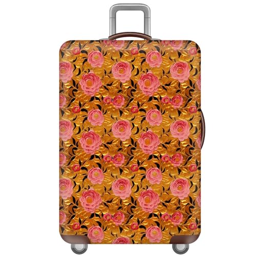 Highdi Kofferschutzhülle, 3D Blumendesign Elastisch Kofferhülle, Staubdichte Reisekoffer Hülle, Waschbar Koffer Schutzhülle, Kofferhülle mit Reißverschluss (Rose,XL (29-32 Zoll)) von Highdi
