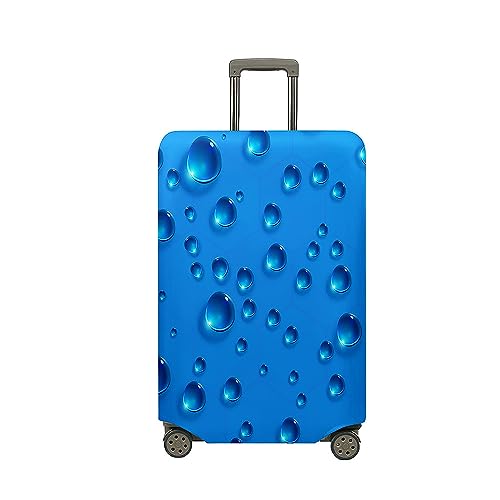 Highdi Wassertropfendruck Kofferschutzhülle, Elastisch Kofferhülle, Staubdichte Reisekoffer Hülle, Waschbar Koffer Schutzhülle, Kofferhülle mit Reißverschluss (Blau,M (22-24 Zoll)) von Highdi