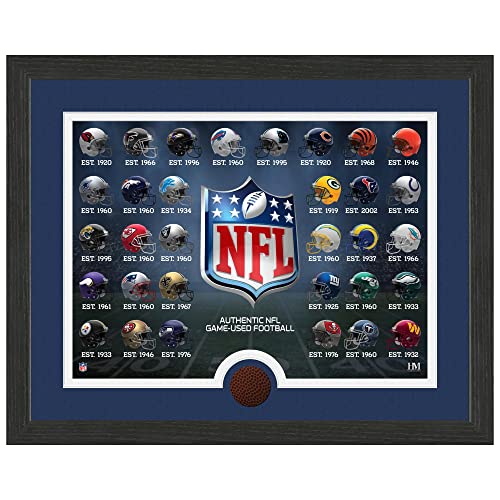 Highland Mint NFL Helm Collection mit Stück Game Used Football Bild 30x38cm von Highland Mint