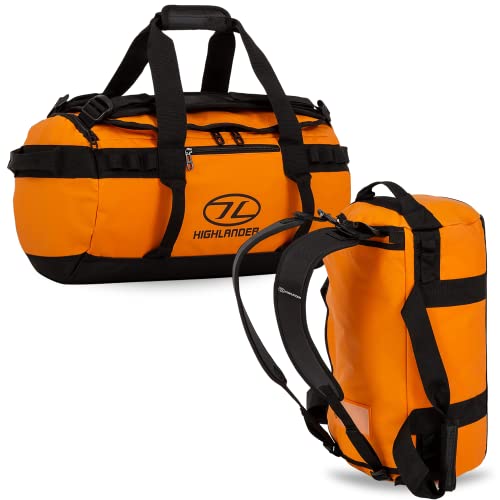 Highlander Storm Kit Bag 30 Liter Die robuste Expeditions-, Reise- und Sportreisetasche für Männer und Frauen, geeignet für alle Wetterbedingungen (Orange) von Highlander