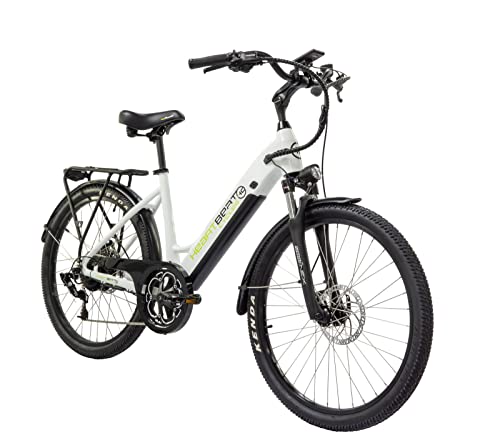 Highphoria City E-Bike 26 Zoll Tiefeinsteiger (Damen) • Elektrofahrrad für Stadt • Bafang-Motor 250W 25 km/h • 8-Gang Schaltung • Pedelec (Weiß/Schwarz) von Highphoria