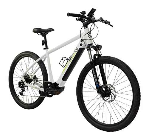 Highphoria E-Mountainbike 27,5 Zoll • Bafang-Motor 250W 25 km/h • Mittelmotor 95Nm • Shimano Scheibenbremsen • 11 Gänge E-Bike • Elektrofahrrad für Damen & Herren (Weiß/Schwarz) von Highphoria