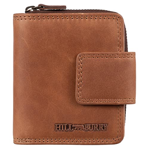 Hill Burry Geldbörse - Unisex | Echtes Leder | Robuste Verarbeitung und hervorragendes Handling | Professionelles Portemonnaie | Viele Fächer 5026 Brown von Hill Burry