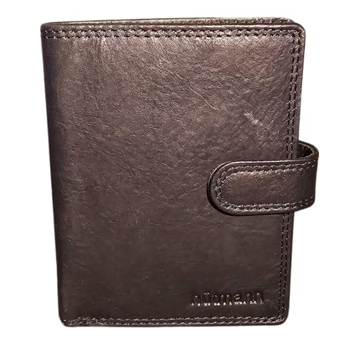 Hill Burry Men's Wallet, Schwarze Farbe Vintage, with Real Leather RFID Credit Card von Hill Burry
