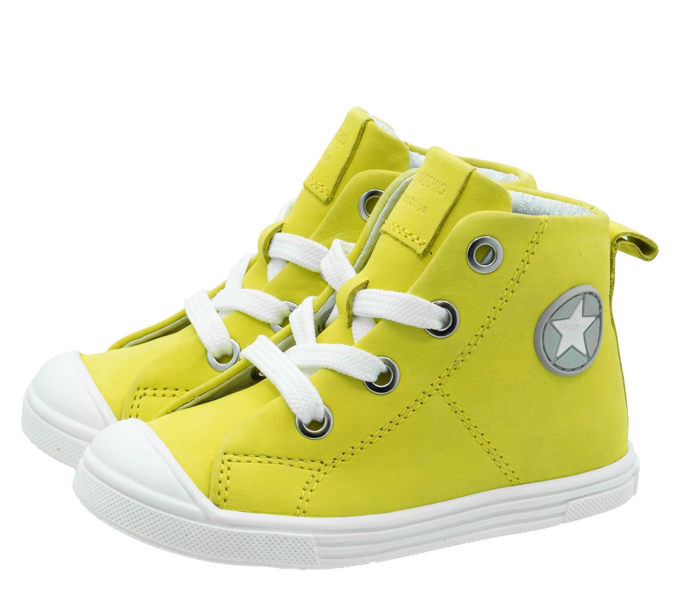 Hip Shoes Style Pinocchio Lauflernschuhe High Sneaker für Kinder Gelb Schnürschuh von Hip Shoes Style