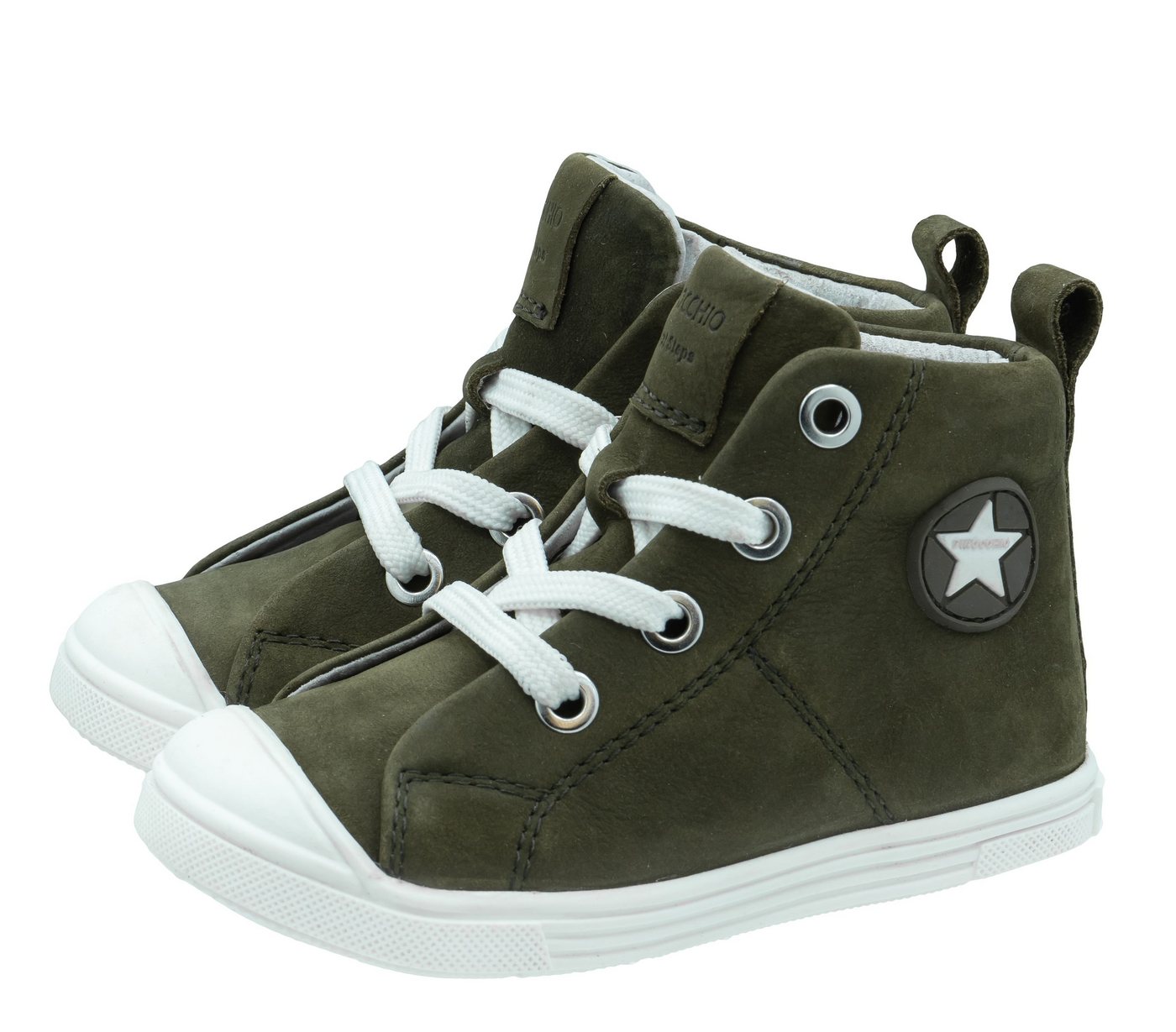 Hip Shoes Style Pinocchio Lauflernschuhe High Sneaker für Kinder Grün Schnürschuh von Hip Shoes Style