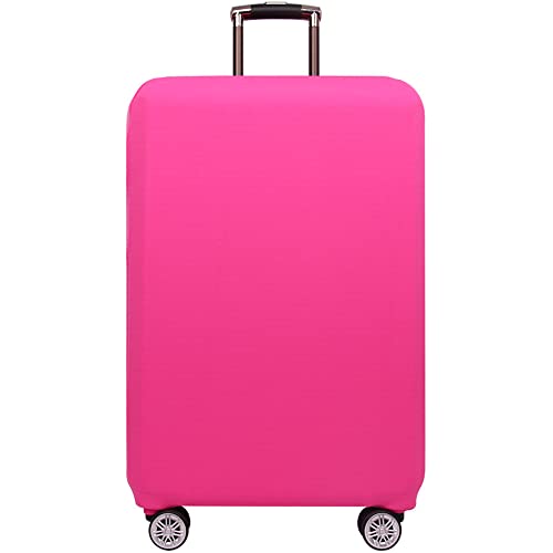 Hiseng Elastisch Kofferhülle Kofferschutzhülle Einfarbig Reisekoffer Hülle Luggage Cover Spandex Kofferschoner Abdeckung Waschbar Gepäck Abdeckung (Rosa,M (22-24 Zoll)) von Hiseng