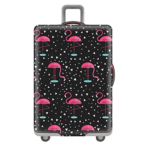 Hiseng Elastisch Kofferhülle Kofferschutzhülle Koffer Schutzhülle Kofferüberzug Luggage Cover Reisetrolleyabdeckung für 18-32 Zoll Koffer (L,Flamingo) von Hiseng