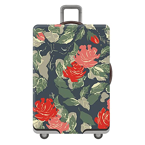 Hiseng Elastisch Kofferhülle Kofferschutzhülle Koffer Schutzhülle Kofferüberzug Luggage Cover Reisetrolleyabdeckung für 18-32 Zoll Koffer (L,Rose) von Hiseng