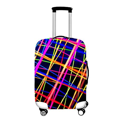 Hiseng Elastisch Reise Kofferhülle Kofferschutzhülle Koffer Schutzhülle Waschbarer Kofferüberzug mit Reißverschluss Luggage Cover für 18-32 Zoll Koffer (Linie,XL (30-32 Zoll)) von Hiseng