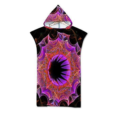 Hiser Mandala Poncho Handtuch Erwachsene Surf Poncho mit Kapuze Strandtücher Schwimmen Strand Poncho für Damen Jugendliche - Mikrofaser Badeponcho Badetuch (75x110cm,mysteriös) von Hiser