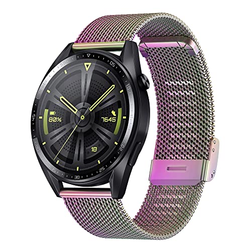 Hiseus Armband Kompatibel mit Huawei Watch GT2/GT3 46mm, Edelstahl Mesh Gewebte Uhrenarmband Kompatibel mit Huawei Watch GT 2/3 PRO 46mm / GT Runner/GT 2e / Watch 3 / Watch 3 Pro (Farben) von Hiseus