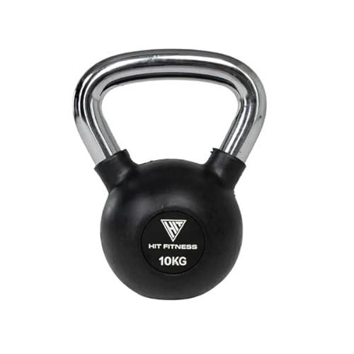 Hit Fitness Unisex-Adult Kettlebell with Chrome Handle | 10kg, Black & Chrome, 16 x 16 x 26 cm von Hit Fitness