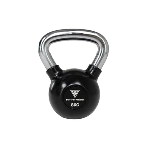 Hit Fitness Unisex-Adult Kettlebell with Chrome Handle | 8kg, Black & Chrome, 16 x 16 x 24 cm von Hit Fitness