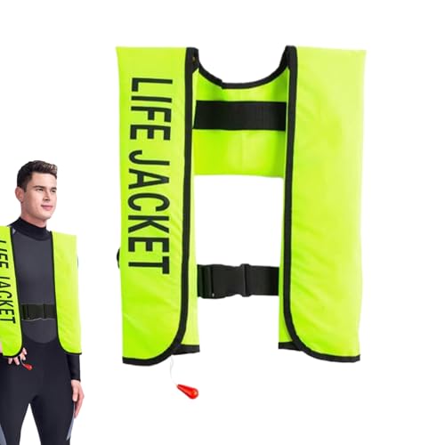 Hitburu Schwimmweste Für Erwachsene | Automatisch Aufblasbare Sicherheitsweste Zum Schwimmen | Schwimmhilfe Für Rafting Kajak Boot Angeln Paddelbrett von Hitburu