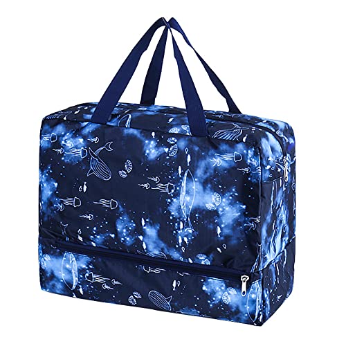Hixingo 28L Sporttasche mit Schuhfach für Damen und Herren, Klein Wasserdicht Reisetasche Leichte Fitnesstasche für Schwimmtasche Gym Sport Fitness Reisen (28L,sternenklarer Himmel) von Hixingo