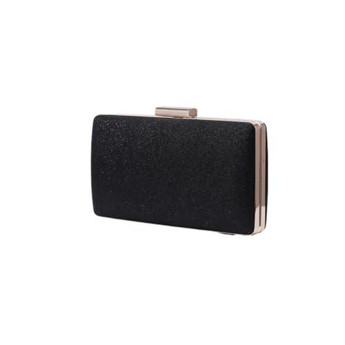 Hixingo Damen Cocktail Abendtasche Elegante Kette Tasche Clutch Bag für Frauen Kleine Glitzer Handtasche Party Clutch Geldbörse für Hochzeit Parteien Abschlussball (Schwarz,17.5x9x5cm) von Hixingo