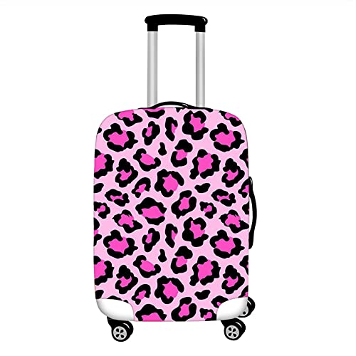 Hixingo Elastisch Kofferhülle Kofferschutzhülle, 3D Leopardenmuster Koffer Schutzhülle Staubdichte Reisekoffer Hülle Trolley Case Schutzhülle Reisegepäckabdeckung (Rosa,L (26-28 Zoll)) von Hixingo