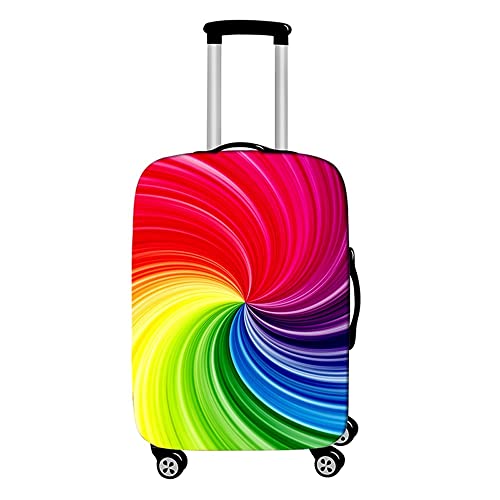 Hixingo Elastisch Kofferhülle Kofferschutzhülle, Farbenfroh Druck Koffer Schutzhülle Staubdichte Reisekoffer Hülle Trolley Case Schutzhülle Reisegepäckabdeckung (L (26-28 Zoll),Regenbogen) von Hixingo