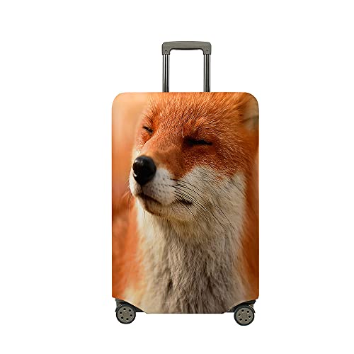 Hixingo Elastisch Kofferhülle Kofferschutzhülle, Tier Fuchs Druck Koffer Schutzhülle Staubdichte Reisekoffer Hülle Trolley Case Schutzhülle Reisegepäckabdeckung (S (18-20 Zoll),Gelb) von Hixingo