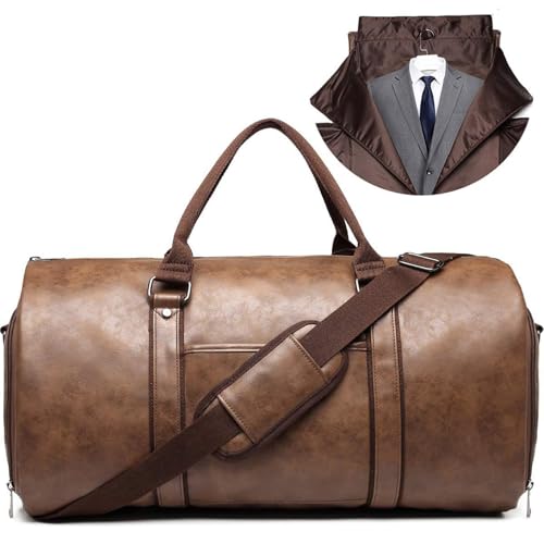 Hixingo Handgepäck-Kleidersack, Umwandelbarer Anzugtasche, Kleidersack, Weekender Nachttasche mit Schuhbeutel, die 2-in-1-Hängekoffer-Reisetaschen, für Reisen Koffer,Kurztrip (Kaffee) von Hixingo