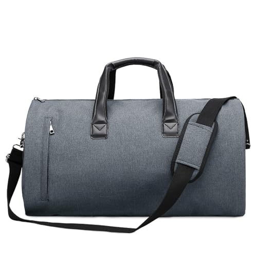 Hixingo Kleidersäcke für Reisen für Herren und Damen, 2 in 1Umwandelbarer Anzugtasche Handgepäck Reisetaschen für Kurzurlaub Geschäftsreisen (Marineblau,55x28x30cm) von Hixingo