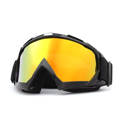 Hixingo Motocross Brille für Damen und Herren, Motorradbrille Winddicht für Crosshelm Antibeschlag Staubdicht für Motorrad und MTB Outdoor-Sportarten (634 Gold) von Hixingo