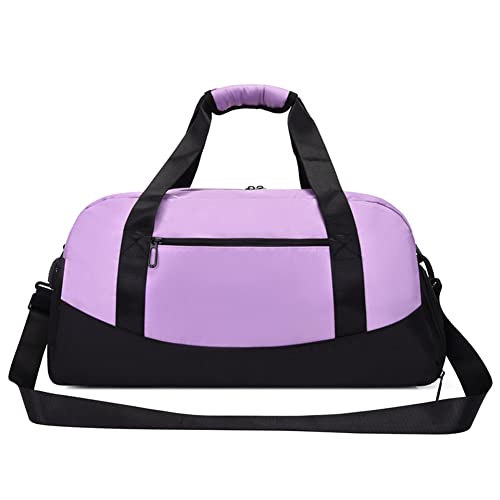 Hixingo Sporttasche mit Schuhfach für Damen und Herren, Große Wasserdicht Reisetasche Leichte Fitnesstasche für Schwimmtasche Gym Sport Fitness Reisen (52x23x27cm,Lila) von Hixingo