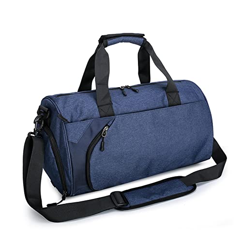 Hixingo Sporttasche mit Schuhfach für Damen und Herren, Große Wasserdicht Reisetasche Leichte Fitnesstasche für Schwimmtasche Gym Sport Fitness Reisen (52x28x28cm,Blau) von Hixingo