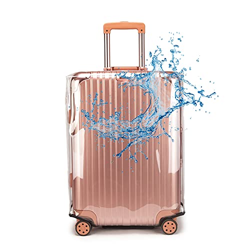 Hixingo Transparente Kofferschutzhülle, PVC Koffer Schutzhülle wasserdichte Kofferabdeckung Staubdichte Reisekoffer Hülle Trolley Case Schutzhülle für 18"bis 30" Gepäck (22 Zoll,Weiß) von Hixingo