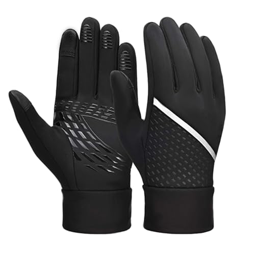 Touchscreen Radsporthandschuhe für Herren und Damen, Warme Winterhandschuhe Thermo, Touch Screen Gloves, Windproof Outdoor Gloves, Rutschfest Winddicht Fahrradhandschuhe für Laufen Fahren Joggen von HoaaiGo