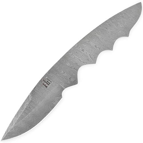 Hobby Hut HH-803, 22.86 cm Damaskus Stahlrohling für Jagdmesser, Fixed Blade, Damastmesser Jagdmesser von Hobby Hut