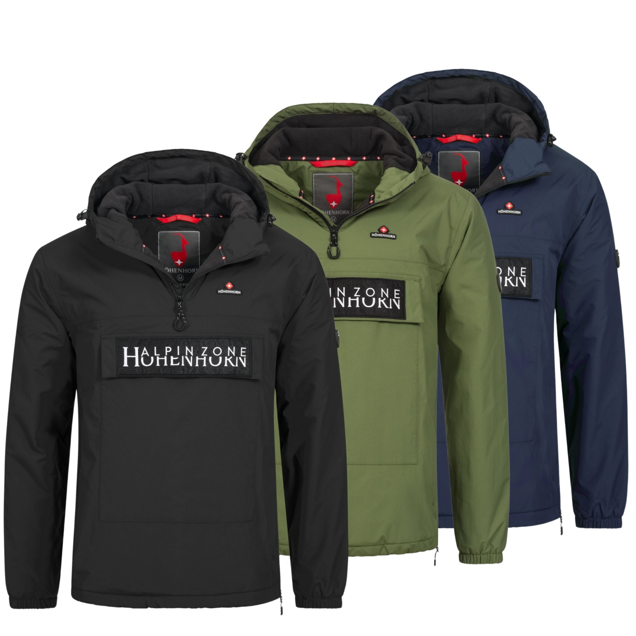 Höhenhorn Allesso Herren Jacke mit Bauchtasche Windbreaker Gefüttert M / Schwarz von Höhenhorn